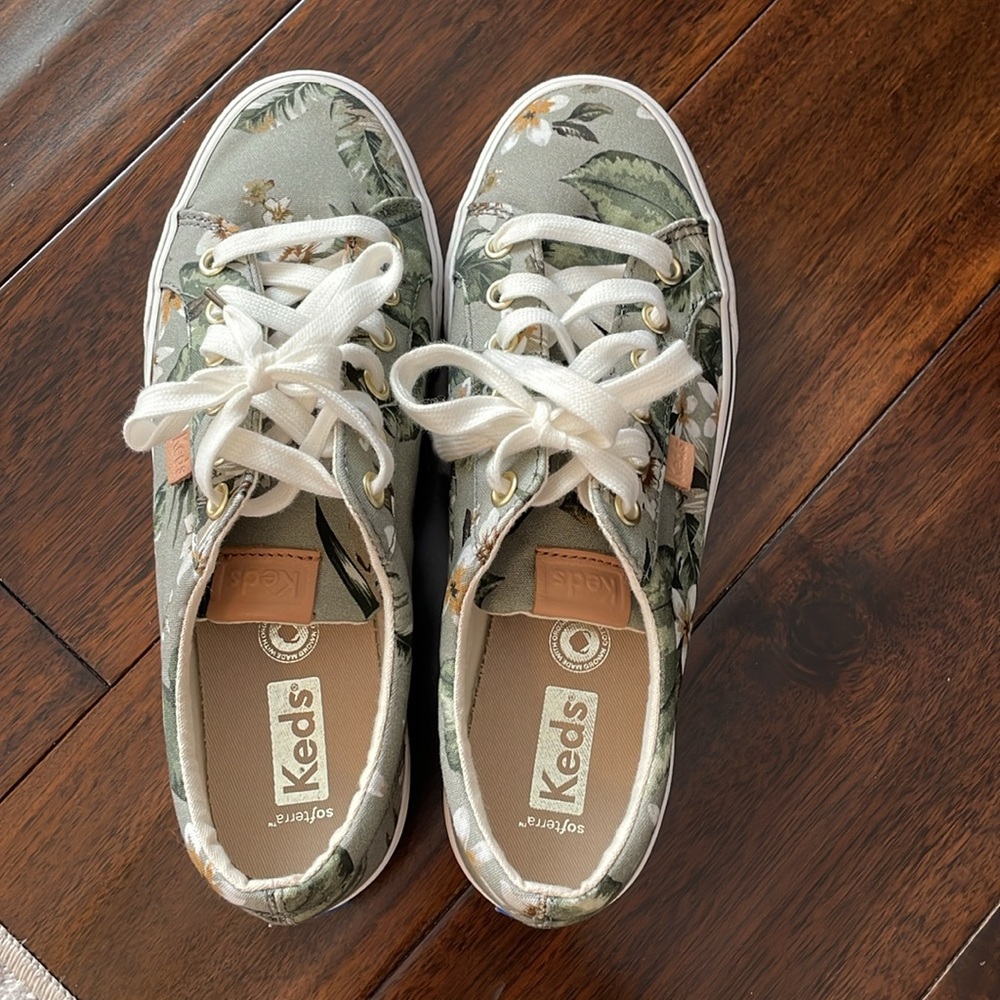 KEDS jump kick tropical green sneakers 7.5 - Picture 3 of 8